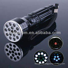 three color led flashlight,white uv and red laser light flashlight